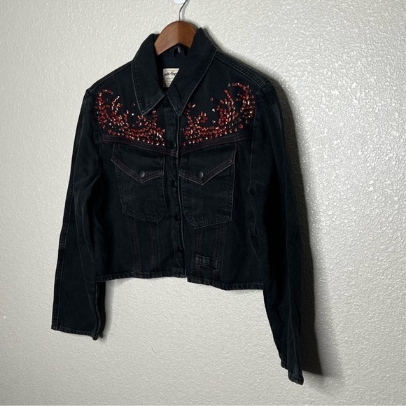 NWOT Free People Ruby Rebel Denim Black Jacket - Picture 4 of 14